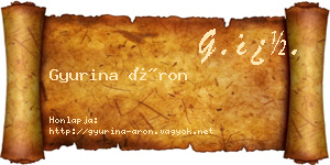 Gyurina Áron névjegykártya